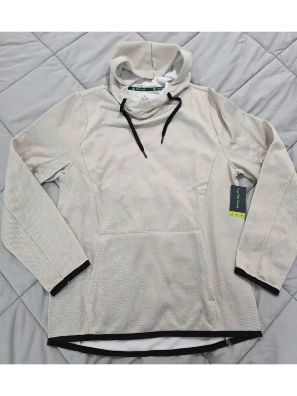 Tek Gear Men’s Performance Fleece Pullover Hoodie Size S Beige NWT